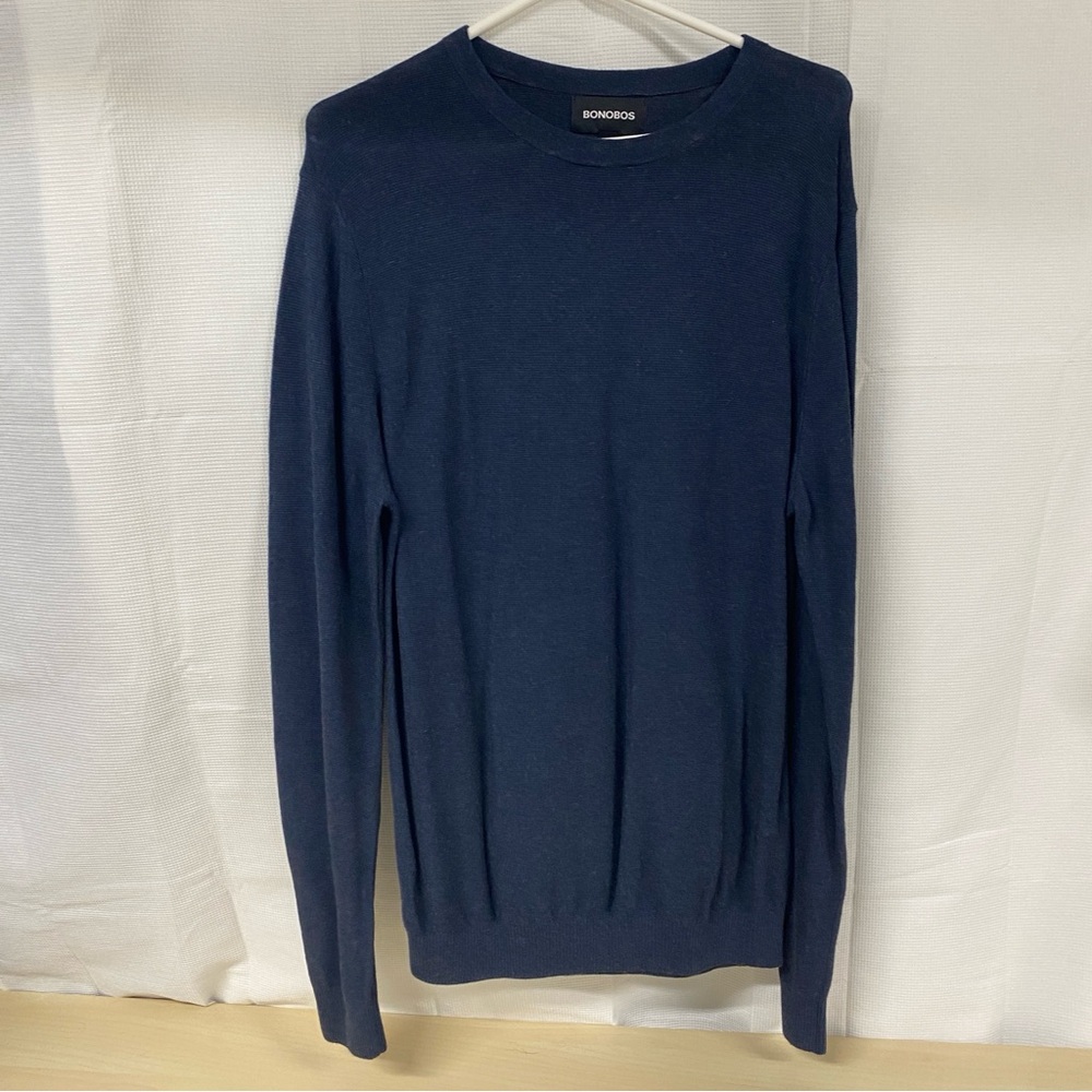 Bonobos Navy Lightweight Crewneck Sweater Men’s Medium Slim